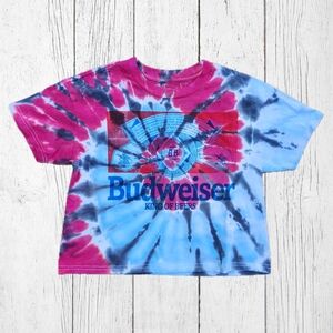 Tie Dye Budweiser Crop Top